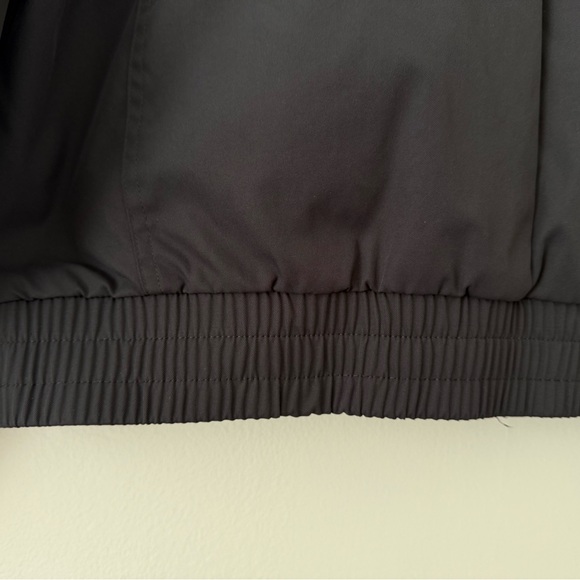 ZARA Womens Gray S/XS Bomber Jacket Charcoal Pleated Zip-Up Collared Water Repel - Picture 7 of 13